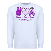 White Peace Love Cure Odgkins Lympoma Premium Sweatshirt - Jasminsmagicworld
