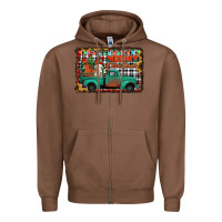 Chestnut merry christmas farm truck Zipper Hoodie - Jasminsmagicworld