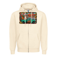 Sandshell merry christmas farm truck Zipper Hoodie - Jasminsmagicworld