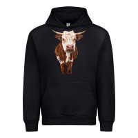 Black hereford cow Urban Hoodie - RanaPortraitStore