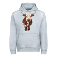 Heather Grey hereford cow Urban Hoodie - RanaPortraitStore