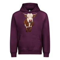 Mauve Wine hereford cow Urban Hoodie - RanaPortraitStore