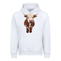 White hereford cow Urban Hoodie - RanaPortraitStore