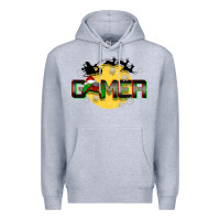 Heather Grey Christmas gamer Premium Hoodie - BarkalooDesign