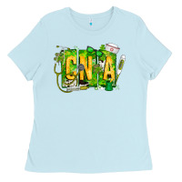 Baby Blue St. Patricks Day Cna Ladies Tee - CowhideDigitalArt