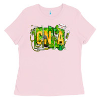 Bubblegum Pink St. Patricks Day Cna Ladies Tee - CowhideDigitalArt