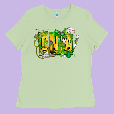 St. Patricks Day Cna Ladies Tee Designed By Cowhidedigitalart