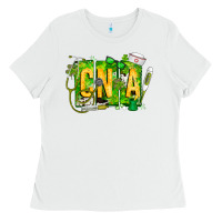 White St. Patricks Day Cna Ladies Tee - CowhideDigitalArt
