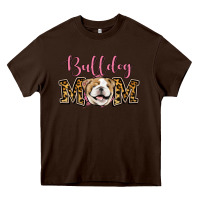 Chocolate Brown Bulldog Mom Heavy Core Tee - Jasminsmagicworld