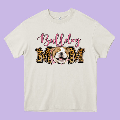 Bulldog Mom Heavy Core Tee Designed By Jasminsmagicworld