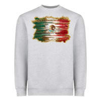 Heather Grey mexican flag with leopard Heavyweight Sweatshirt - RanaPortraitStore