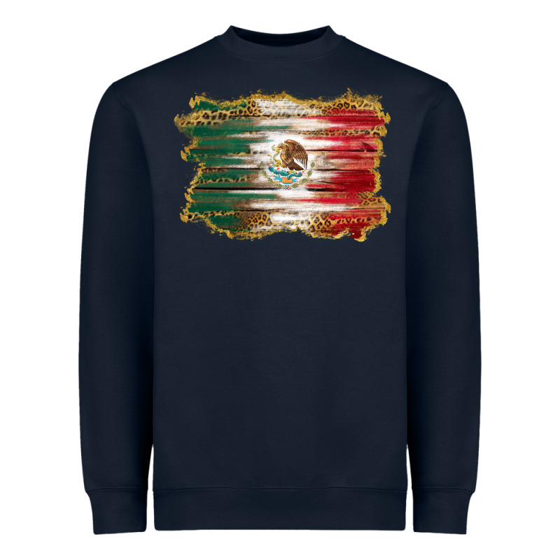 Mexican Flag With Leopard Heavyweight Sweatshirt by RanaPortraitStore | Teevron