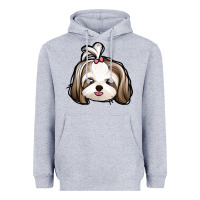 Heather Grey shih tzu Heavyweight Hoodie - Jasminsmagicworld