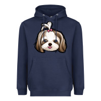 Navy shih tzu Heavyweight Hoodie - Jasminsmagicworld