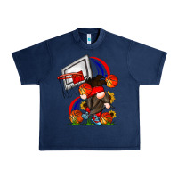 Navy Basketball Gnome Urban Heavy Tee - CowhideDigitalArt