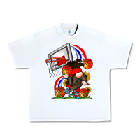 White Basketball Gnome Urban Heavy Tee - CowhideDigitalArt
