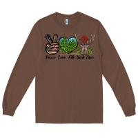 Chestnut Peace Love Elk Buck Deer Long Sleeve Tee - LillyAllenDesigns