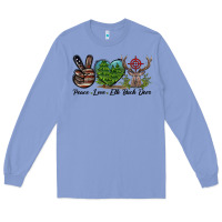 Colony Blue Peace Love Elk Buck Deer Long Sleeve Tee - LillyAllenDesigns