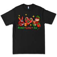 Black Peace Love Elf Christmas Premium Tee - BundleAndBundleShop