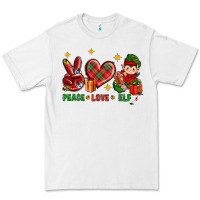 White Peace Love Elf Christmas Premium Tee - BundleAndBundleShop