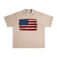 French Oak Distressed American Flag Urban Heavy Tee - Jasminsmagicworld