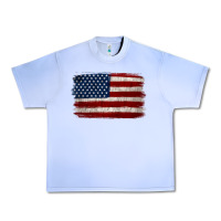 Grape Ice Distressed American Flag Urban Heavy Tee - Jasminsmagicworld