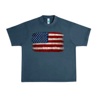 Midnight Navy Distressed American Flag Urban Heavy Tee - Jasminsmagicworld