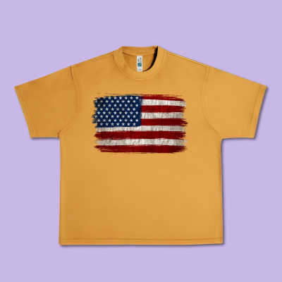 Distressed American Flag Urban Heavy Tee Designed By Jasminsmagicworld