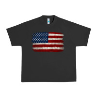 Pigment Black Distressed American Flag Urban Heavy Tee - Jasminsmagicworld