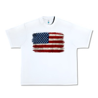 White Distressed American Flag Urban Heavy Tee - Jasminsmagicworld
