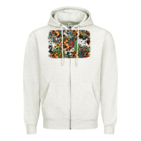 Oatmeal Heather western rodeo background Zipper Hoodie - Jasminsmagicworld