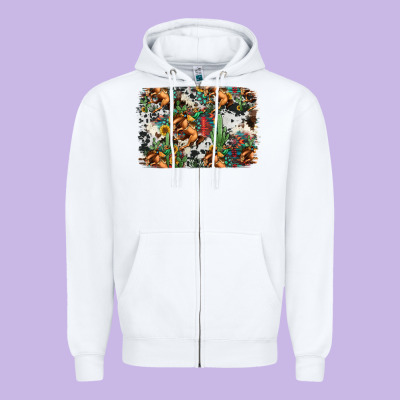 Western Rodeo Background Zipper Hoodie Designed By Jasminsmagicworld