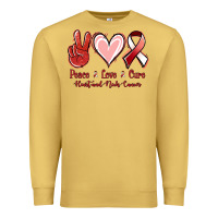 Antique Gold Peace Love Cure Heart And Neck Cancer Premium Sweatshirt - Jasminsmagicworld