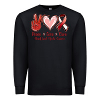 Black Peace Love Cure Heart And Neck Cancer Premium Sweatshirt - Jasminsmagicworld