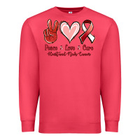 Cardinal Peace Love Cure Heart And Neck Cancer Premium Sweatshirt - Jasminsmagicworld