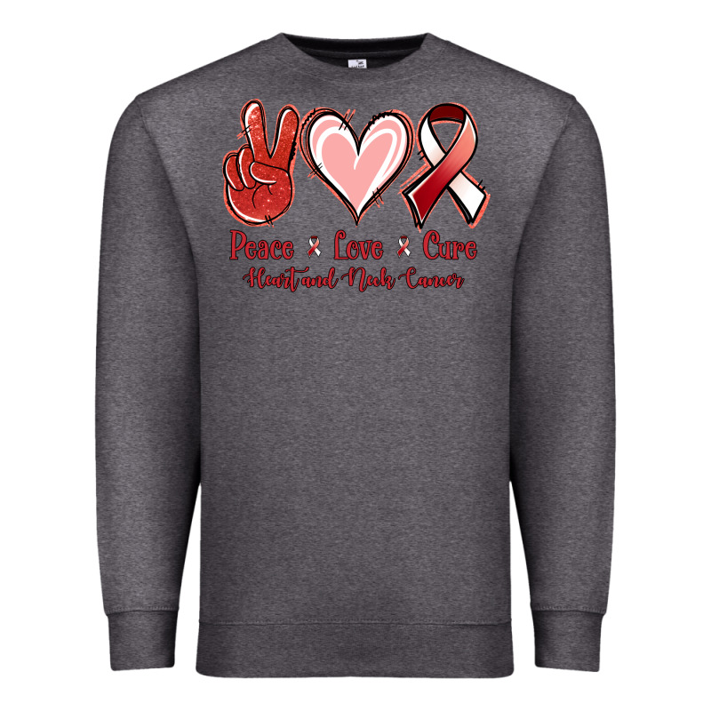 Peace Love Cure Heart And Neck Cancer Premium Sweatshirt by Jasminsmagicworld | Teevron