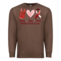Chestnut Peace Love Cure Heart And Neck Cancer Premium Sweatshirt - Jasminsmagicworld
