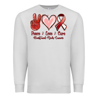 Dove Grey Peace Love Cure Heart And Neck Cancer Premium Sweatshirt - Jasminsmagicworld