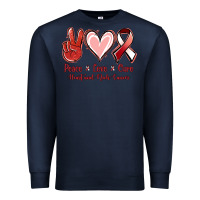 Navy Peace Love Cure Heart And Neck Cancer Premium Sweatshirt - Jasminsmagicworld