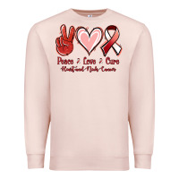 Pale Pink Peace Love Cure Heart And Neck Cancer Premium Sweatshirt - Jasminsmagicworld
