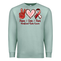 Seafoam Peace Love Cure Heart And Neck Cancer Premium Sweatshirt - Jasminsmagicworld
