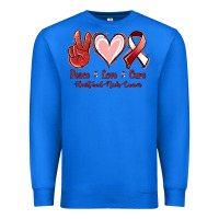 True Royal Peace Love Cure Heart And Neck Cancer Premium Sweatshirt - Jasminsmagicworld
