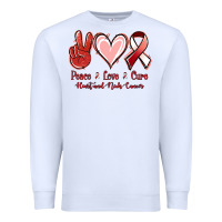 White Peace Love Cure Heart And Neck Cancer Premium Sweatshirt - Jasminsmagicworld