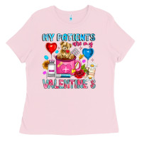Bubblegum Pink My Patients is Valentines Ladies Tee - CowhideDigitalArt