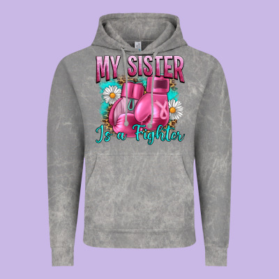 Breast Cancer My Sister Is A Fighter Vintage Hoodie Designed By Artiststas
