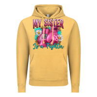 Vintage Mustard Breast Cancer My Sister Is A Fighter Vintage Hoodie - Artiststas