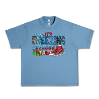 Pebble Blue It's Freezing Season Urban Heavy Tee - CowhideDigitalArt