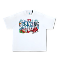 White It's Freezing Season Urban Heavy Tee - CowhideDigitalArt