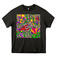 Asphalt mardi gras crawfish leopard  seamless pattern Heavy Core Tee - FaDigitalArtStudio