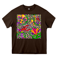 Chocolate Brown mardi gras crawfish leopard  seamless pattern Heavy Core Tee - FaDigitalArtStudio